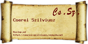 Cserei Szilviusz névjegykártya